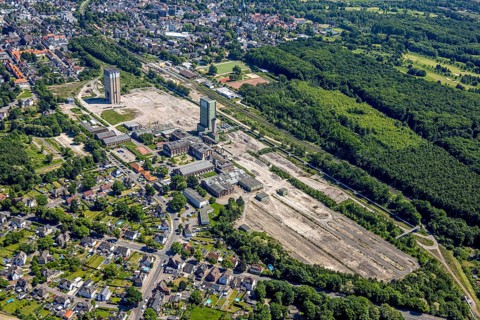 Aerial view, new Westerholt colliery, new neighbourhood for climate-friendly working and living,