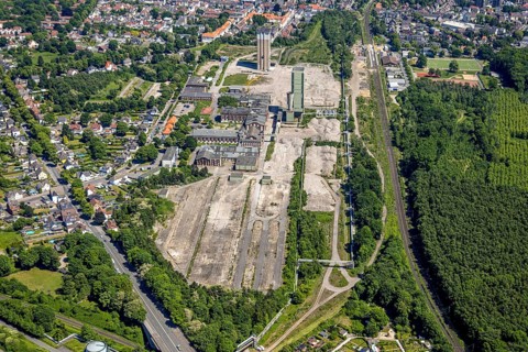 Aerial view, new Westerholt colliery, new neighbourhood for climate-friendly working and living,
