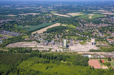 Aerial view, new Westerholt colliery, new neighbourhood for climate-friendly working and living,