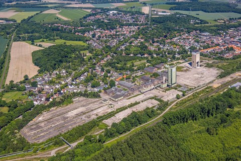 Aerial view, new Westerholt colliery, new neighbourhood for climate-friendly working and living,