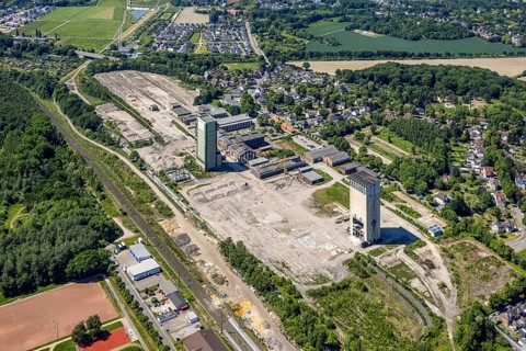 Aerial view, new Westerholt colliery, new neighbourhood for climate-friendly working and living,