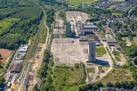 Aerial view, new Westerholt colliery, new neighbourhood for climate-friendly working and living,