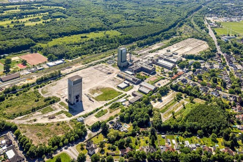 Aerial view, new Westerholt colliery, new neighbourhood for climate-friendly working and living,