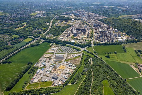 Aerial view, Ruhr Oil Refinery Scholven with BP Scholven North Extension, Scholven, Gelsenkirchen,