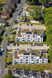 Aerial view, Schützenstraße development area, green roof, Hamm, Ruhr area, North Rhine-Westphalia,