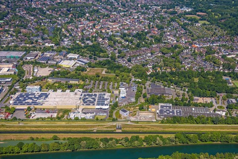 Aerial view, former GAFÖG site Emscherstrasse 66, Bleistahl automotive supplier plant