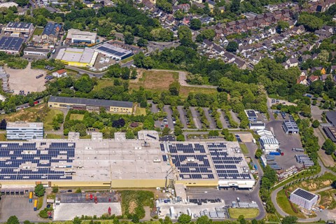 Aerial view, former GAFÖG site Emscherstrasse 66, Bleistahl automotive supplier plant
