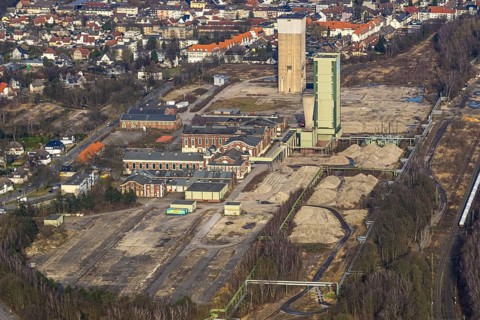 Aerial view, former DSK Lippe Westerholt mine, new neighbourhood for climate-friendly working and