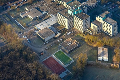Aerial view, Berufsförderungswerk Hamm educational institution, Berufsförderungswerk - new day care