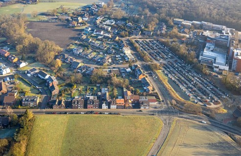 Aerial view, planned potential building areas between Vogelstraße, Ennigerweg and Ahlener Straße,