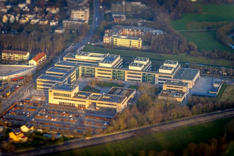 ATTENTION Photos with partial blurring created by tilt technique on the lens side, aerial photo,