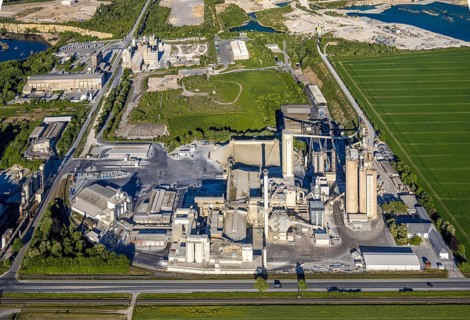 Aerial photo, Erwitte, Portland Cement, lime mining, North Rhine-Westphalia, Germany