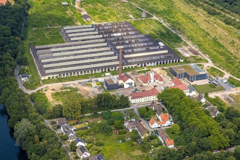 Aerial view, construction site of the former Wedau marshalling yard for the new Duisburg
