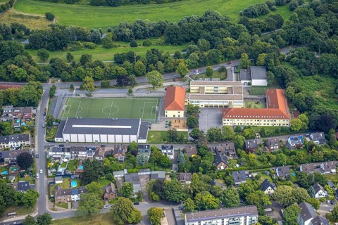 Aerial view, St. George's - The British International School Düsseldorf Rhein-Ruhr with football