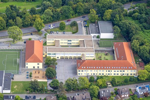 Aerial view, St. George's - The British International School Düsseldorf Rhein-Ruhr with football