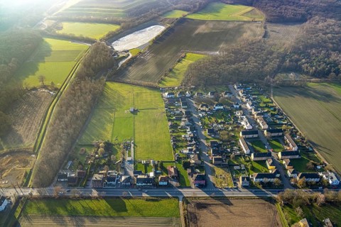 Aerial view, Heidhof housing estate, housing estate Zum Heideblick and An der Waldemei, Fangstraße,