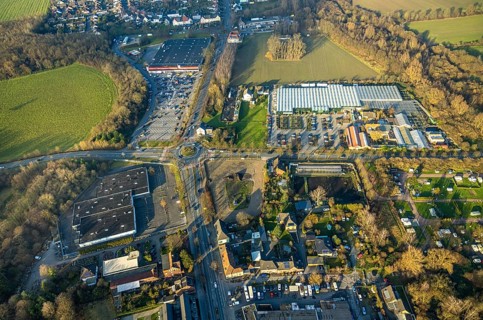 Aerial view, Planned commercial area Münsterstraße opposite Kaufland, north of the Bintig garden