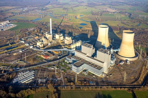 Aerial photo, RWE power plant Westfalen, Uentrop, Hamm, Ruhr area, North Rhine-Westphalia, Germany