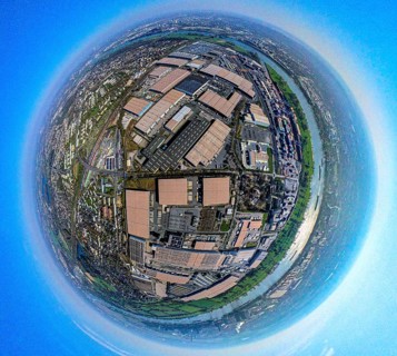 Aerial view, duisport harbour, logport I Rheinhausen, logport 1, container harbour, Duisburg