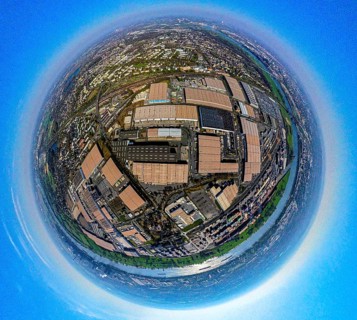 Aerial view, duisport harbour, logport I Rheinhausen, logport 1, container harbour, Duisburg