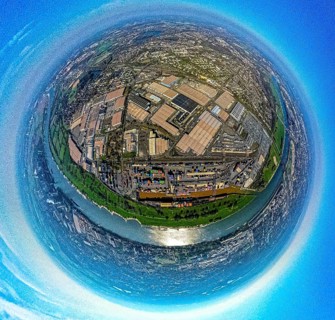 Aerial view, duisport harbour, logport I Rheinhausen, logport 1, container harbour, Duisburg