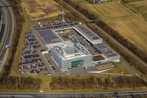Aerial photo, T3E Logistik GmbH Logistikdienst and ENERVIE - Südwestfalen Energie und Wasser AG, on