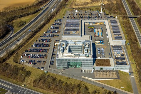 Aerial photo, T3E Logistik GmbH Logistikdienst and ENERVIE - Südwestfalen Energie und Wasser AG, on