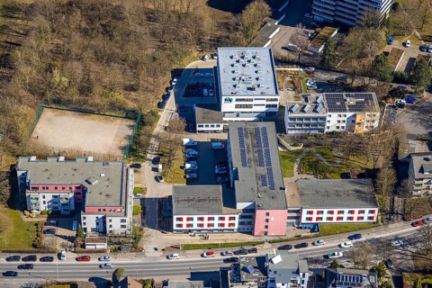 Aerial view, FOM University of Applied Sciences Hagen University Centre and DRK-Kreisverband Hagen