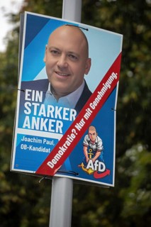 Election poster for Joachim Paul (AfD) in Ludwigshafen. The city's election committee has refused