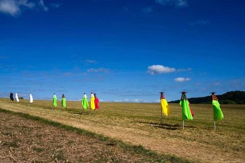 The Installation Bride and Groom and Folks by Jean Boskja Missler, 12th international wind art