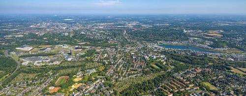 Aerial view, Phoenix-West, Phoenix-East, Phoenix Lake, Hörde, former steelworks site, Dortmund,