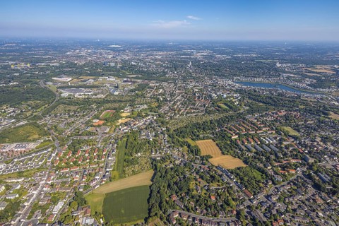 Aerial view, Phoenix-West, Phoenix-East, Phoenix Lake, Hörde, former steelworks site, Dortmund,
