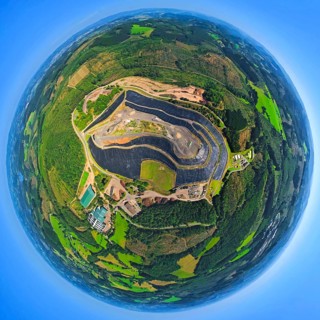 Aerial photograph, Olpe landfill site of Olper Entsorgungszentrum GmbH & Co. KG, forest area,