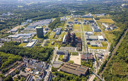 Aerial view, Phoenix-West, Phoenix-East, Phoenix Lake, Hörde, former steelworks site, Dortmund,