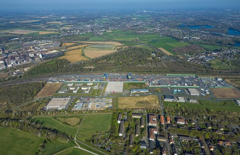 Aerial view, duisport, logport III Hohenbudberg, logport 3, industrial estate with Anssems.com
