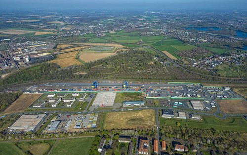 Aerial view, duisport, logport III Hohenbudberg, logport 3, industrial estate with Anssems.com