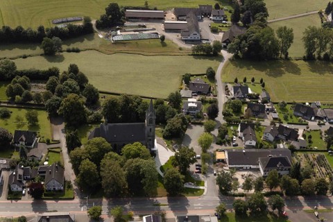 Aerial view, St. Pankratius cath. Church, Raphaelschule Eslohe - Reiste sub-location with solar