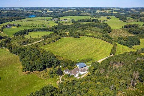 Aerial view, social institution meeting centre Haus Petra in Johanneswerk Wohnverbund Oberes
