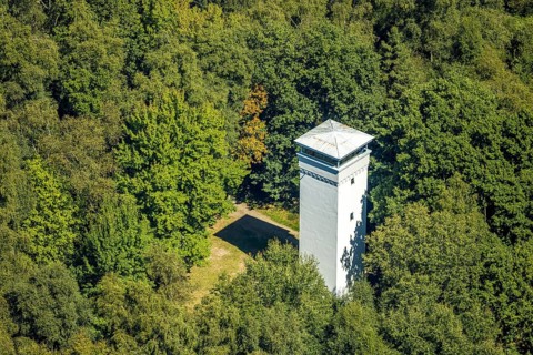 Aerial view, Wienhagen Tower in the forest, memorial to the fallen of the First World War,