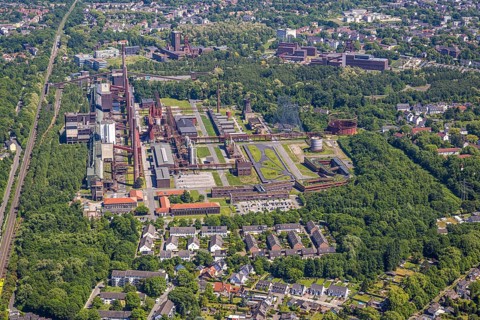 Aerial view, Zeche Zollverein general view, Stoppenberg, Essen, Ruhr area, North Rhine-Westphalia,