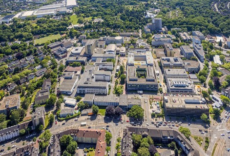 Aerial view, University Hospital Essen, Holsterhausen, Essen, Ruhr area, North Rhine-Westphalia,