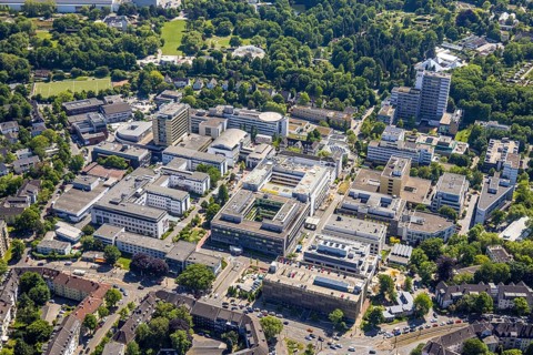 Aerial view, University Hospital Essen, Holsterhausen, Essen, Ruhr area, North Rhine-Westphalia,