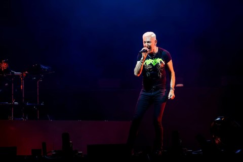 H. P. Baxxter, singer of Scooter live on Rough and Dirty! Open Airs Tour at the Berlin Waldbühne on