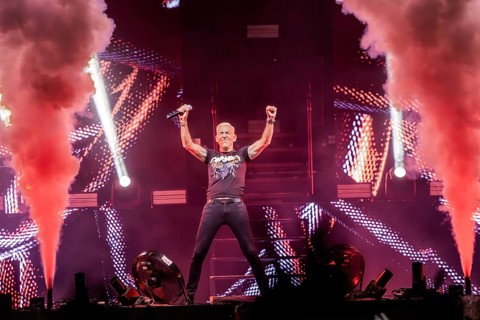 H. P. Baxxter, singer of Scooter live on Rough and Dirty! Open Airs Tour at the Berlin Waldbühne on