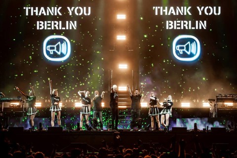 H. P. Baxxter, singer of Scooter live on Rough and Dirty! Open Airs Tour at the Berlin Waldbühne on
