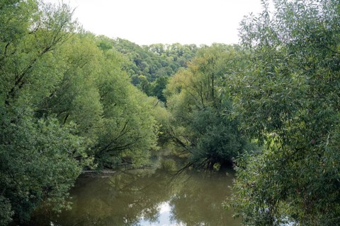 Kocher valley near Gelbingen, Kocher, river, Schwäbisch Hall, Hohenlohe, Germany