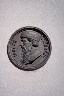Image of Johann Gutenberg, letterpress, inventor, invention, book, publication, printing,