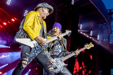 Rudolf Schenker, guitarist of the band Scorpions live on 60 Years Anniversary Tour in the