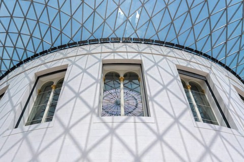 London, United Kingdom - 14 May 2025: The architectural masterpiece of the Great Court