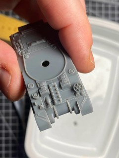 Unpainted armoured upper hull (1:100) for model making diorama, Haan, North Rhine-Westphalia,
